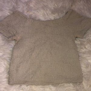 Cute ribbed off the shoulder top.